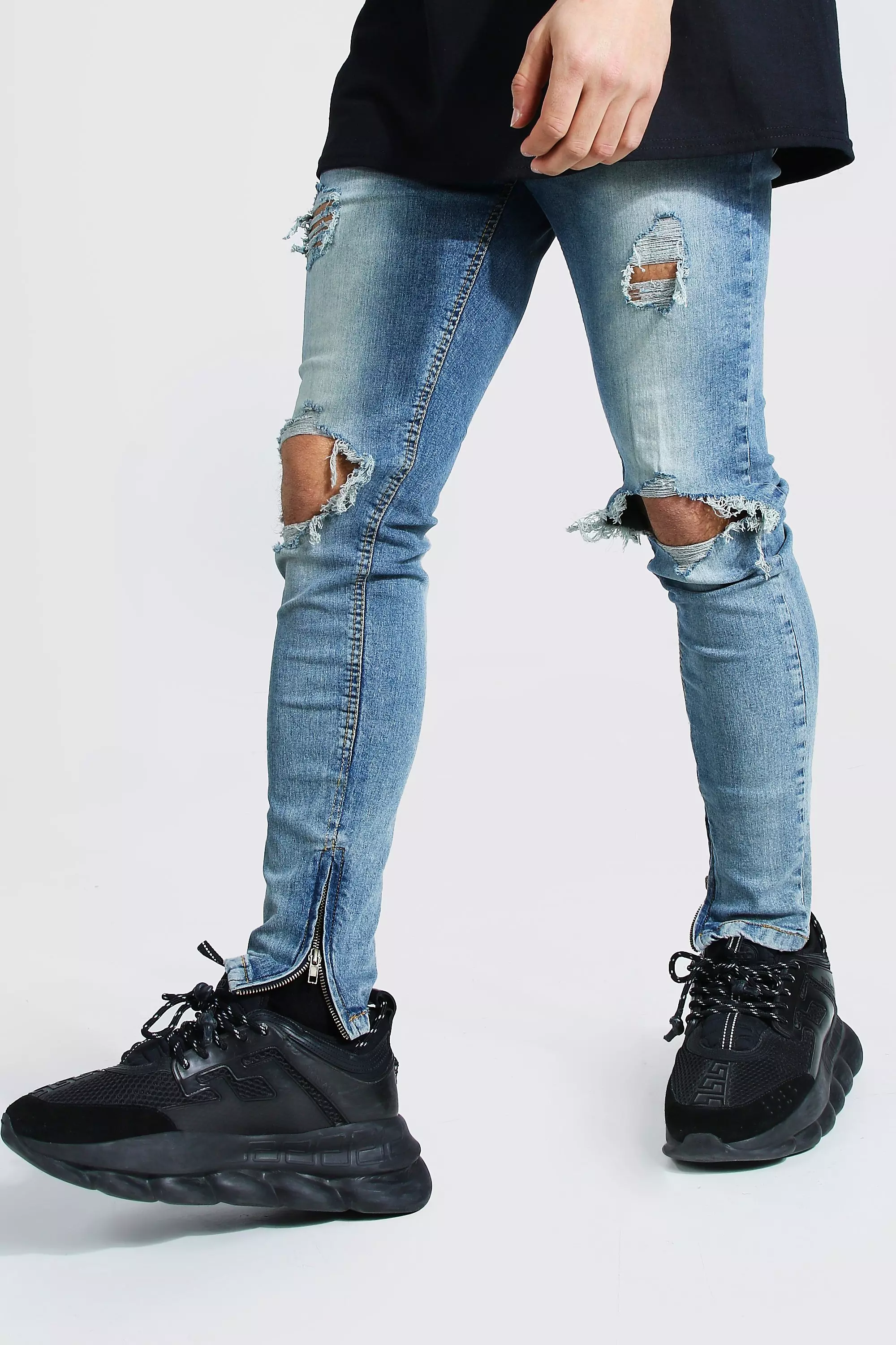 Knee store slit jeans